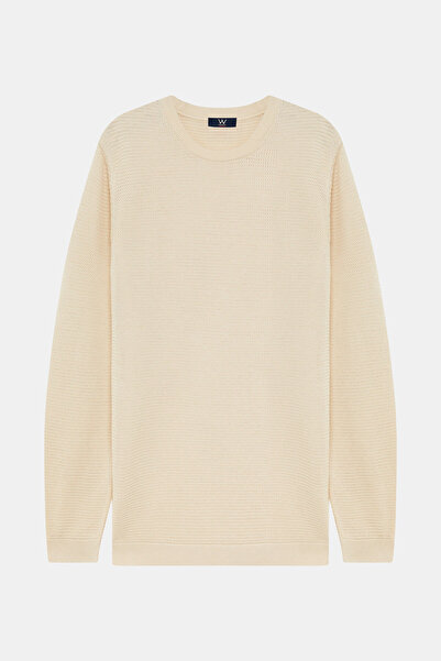 W Collection Beige Crew Neck Long Sleeve Sweater