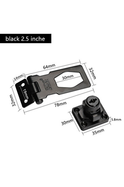 choice2 خزانة سوداء مقاس 2.5 بوصة بدون ثقب مع درج Lk، صندوق بريد Lks، خزانة L...