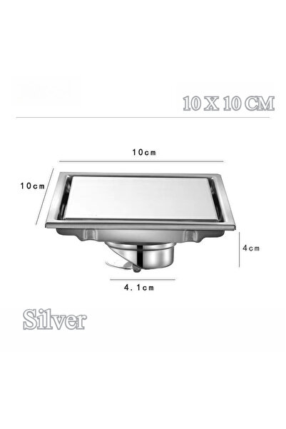 Choice1 Silver-10X10 Large Flow Drainer with Base 304 Stainless Steel Hidden ...