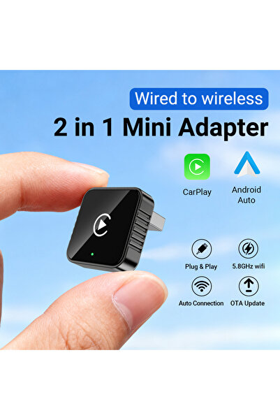 Choice1 2in1 Mini Adapter Wireless CarPlay Android 2026 New Smart Auto Adapte...