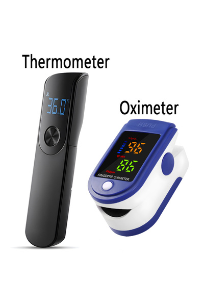 Choice3 طقم قياس درجة الحرارة الطبية باللون الأسود، مقياس حرارة بالأشعة تحت ا...