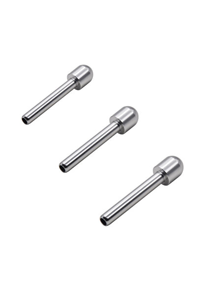 Choice 3 قطع من أنابيب الشرب المعدنية الفضية، 70 مم، أنبوب متين وقوي برأس على...