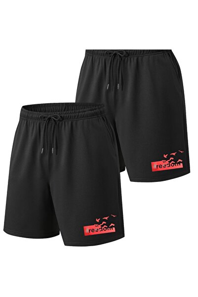 Eşofmancım Unisex Summer Thin Printed Short Shorts