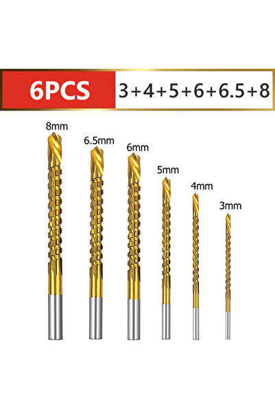 Choice1 6PC Cobalt Drill Bit Set Spiral Screw Metric Composite Tap Drill Bit ...