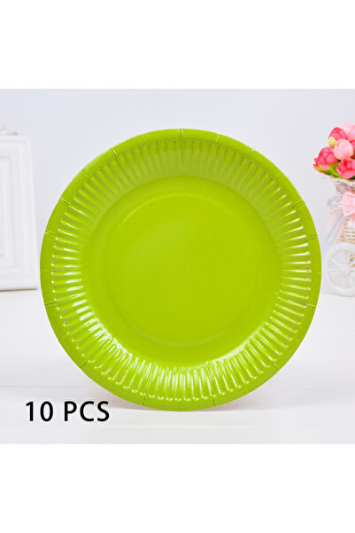 Choice light green 10 PCS Solid Color Disposable Paper Tray Eco-friendly Card...