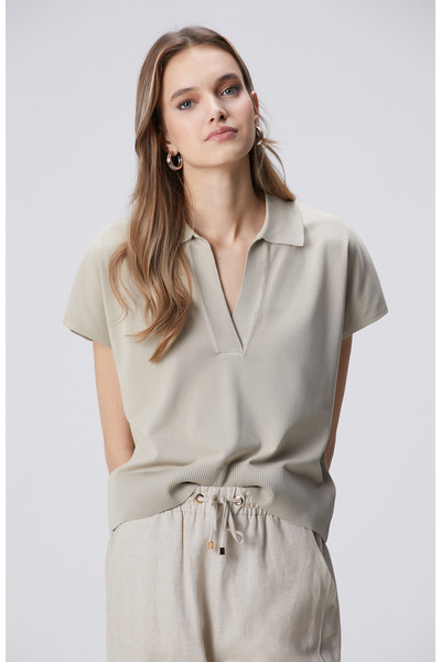 Network Vizon Polo Yaka Düğmesiz Kısa Kol Basic Kazak