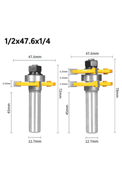 Choice4 12.7 × 47.6 × 6.35، قطعتان، 47 مم، تجويف، 1-7/8، مجموعة لسان وأخدود، ...