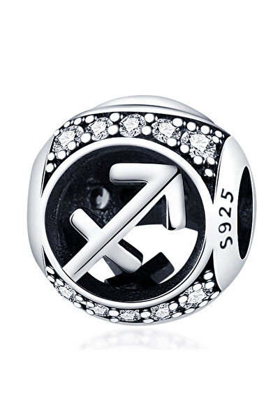 Choice6 خرزة بانداش برج القوس، فضة أصلية عيار 925، لونها فضي، مزينة بـ 12 شكل...