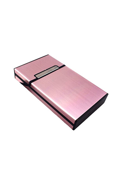 Choice5 علبة سجائر نسائية من سبائك الألومنيوم باللون الذهبي الوردي، مقاومة لل...