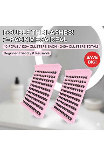 choice2 A01 X 2PACK 120Pcs Wispy Cluster Lashes 9-16mm Natural Look Individua...