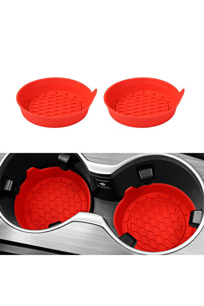 Choice9 Red 2pcs 2/4pcs Car Cup Holder Coaster Silicone Cup Holder Insert Uni...