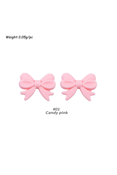 Choice30 ١٠ قطع من خرز السيليكون الوردي الفاتح على شكل تاج وعقدة فيونكة، مثال...