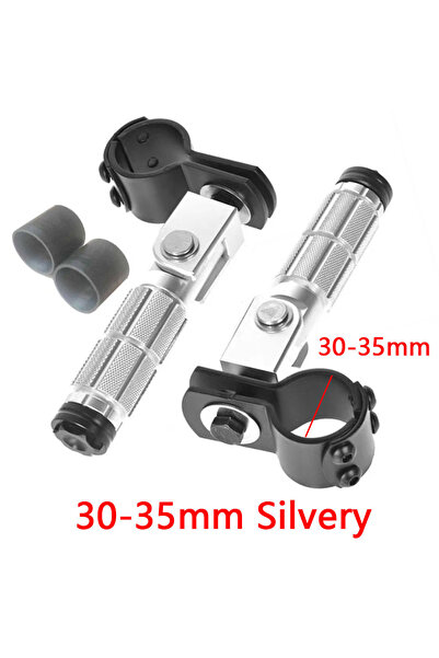 Choice7 دواسات كبيرة فضية اللون قابلة للطي للدراجات النارية، مقاس 22-27 مم / ...