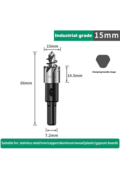 Choice16 15mm 1PCS Hole Saw Set 12-100mm Hard Metal Drill Bits Heavy Duty Hol...