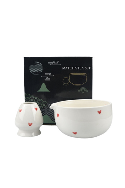 Choice3 طقم مكون من قطعتين من ريد هارت، 2/4/5/6 قطع، وعاء ماتشا على الطريقة ا...