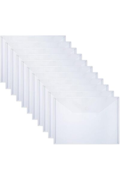 Choice4 White-10pcs 10 PCS Plastic Folders for Dument, A4 Size Plastic Envelo...