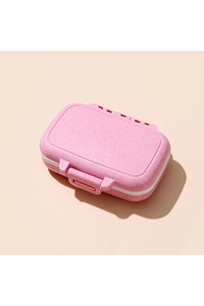 choice2 Pink Wheat Straw Small Pill Box 3 Compartments Mini Portable Medicine...