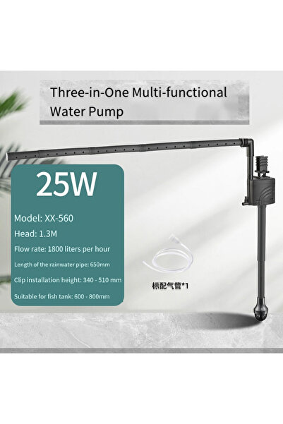Choice3 مضخة غاطسة 3 في 1 لحوض السمك بقدرة 25 واط، مزودة بفلتر علوي ومضخة متو...