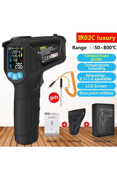 choice2 مقياس حرارة رقمي بالأشعة تحت الحمراء من ميستيك، نطاق قياس درجة الحرار...