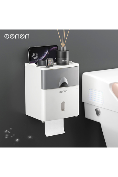 Choice1 حامل ورق تواليت عالي الجودة من مينغني، رمادي (مزدوج)، مقاوم للماء، يُ...