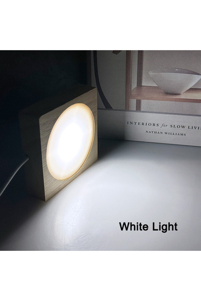 Choice3 6CM White Light 6/8/10CM Square Wooden LED Night Light Base 3D Decora...