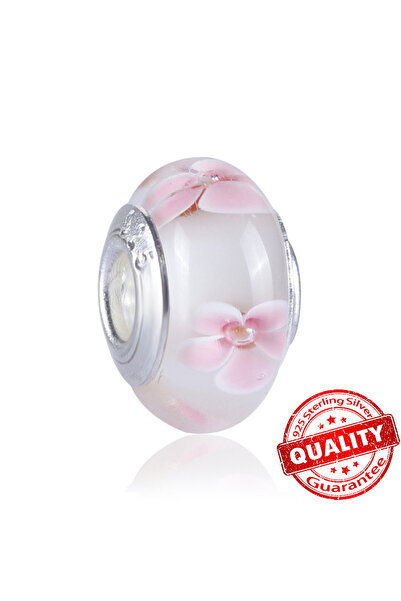 Choice65 LLZ030 Murano Glass Series 925 Sterling Silver Curved Feathers & For...