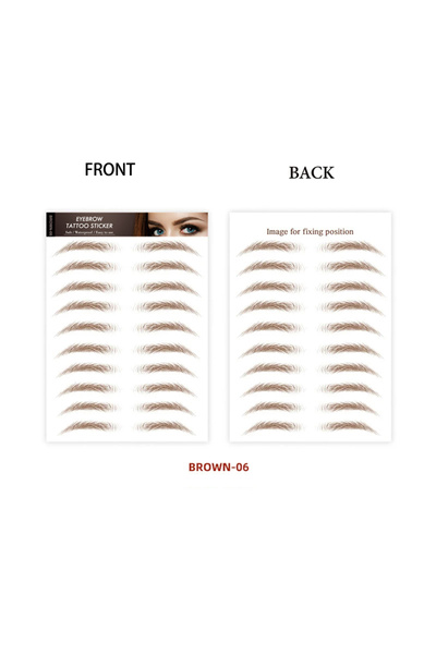 Choice36 ملصق تاتو الحواجب البني-06، ذو أساس مائي، يشبه الشعر، مقاوم للماء، ي...