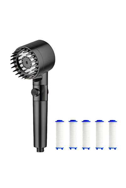 Choice11 بدلة سوداء، لوازم حمام بثلاث سرعات قابلة للتعديل، تدليك للرأس، دش مح...