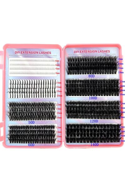 Choice1 مجموعة رموش ميكس دي 32 صفًا من الرموش المدببة مع رموش سفلية، مجموعة ر...