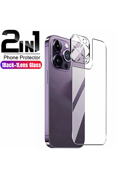 Choice29 For iPhone 13 2in1 NNBILI 2in1 Back Tempered Glass For IPhone 16 15 ...