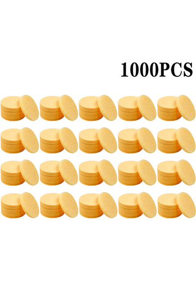 Choice7 إسفنجة تنظيف الوجه المضغوطة، صفراء اللون، 1000 قطعة (50-1000 قطعة)، ق...