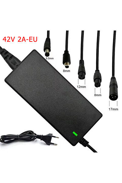 Choice4 شاحن بطاريات ليثيوم عالمي بخمسة منافذ، 42 فولت، 2 أمبير، 54.6 فولت، م...