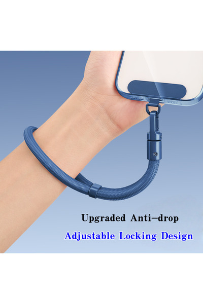 Choice4 حبل تعليق هاتف محمول أزرق قابل للتعديل، قطعة واحدة، حزام معصم قصير مع...