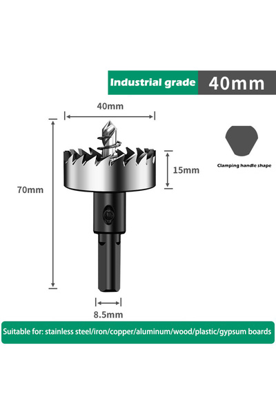 Choice26 40mm 1PCS Hole Saw Set 12-100mm Hard Metal Drill Bits Heavy Duty Hol...