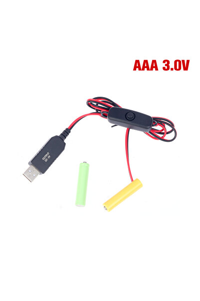 Choice5 AAA3V Dummy Battery Adapter USB Power Supply Switch Cable Replace Bat...