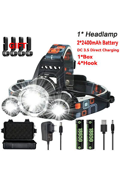 Choice4 مصباح رأس قابل لإعادة الشحن عبر منفذ USB من هايناست، طراز D، مزود ببط...