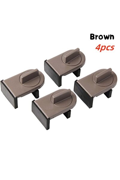 Choice7 4PCS brown 4 Sets Sliding Sash Stopper Cabinet Lk Straps Door Securit...
