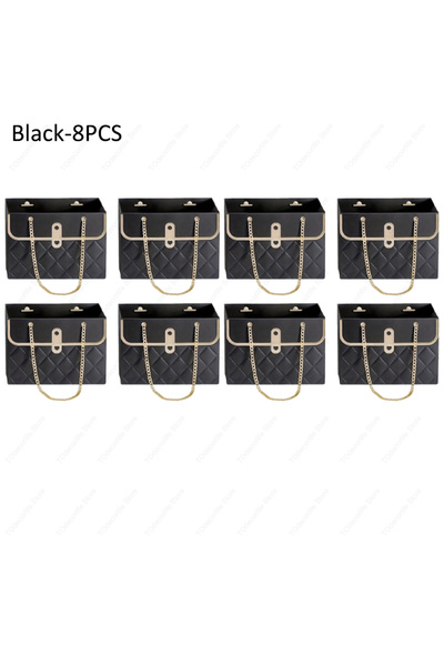 Choice23 15×10×10.5 سم، أسود - 8 قطع، حقيبة يد إبداعية محمولة، صندوق تغليف ور...