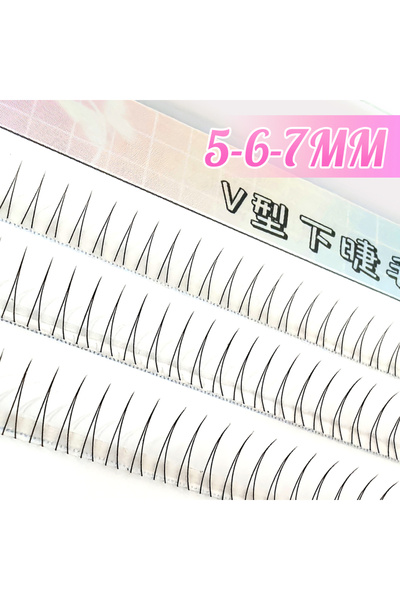 Choice 5-6-7 mm MIX C Curl V Shape Black Under Eyelash Comic Eye Lashes Natur...
