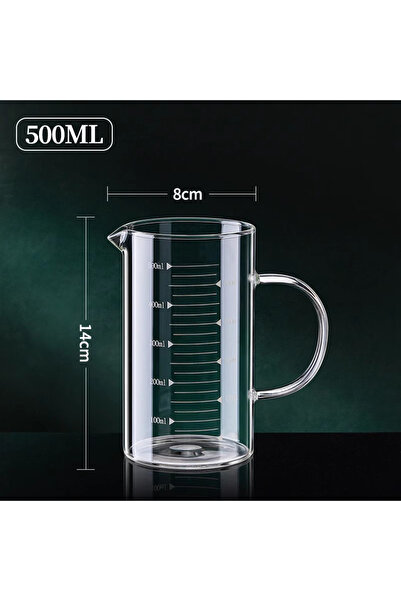 choice2 كوب قياس زجاجي بمقبض، سعة 250-1000 مل و500 مل، قطعة واحدة، مقاوم للحر...