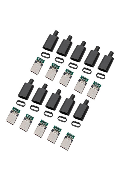 Choice1 أسود، 10 مجموعات، 5/10 مجموعات، موصل USB 3.1 من النوع C، قابس ذكر، سل...