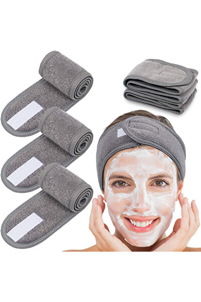 choice2 طوق رأس رمادي اللون، قطعة واحدة، مناسب للسبا والوجه، لفّ للمكياج والا...
