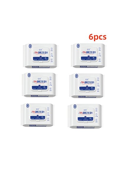 Choice4 6 مناديل مبللة تحتوي على 75% كحول، 80 منديل مغلف بشكل فردي، للاستخدام...