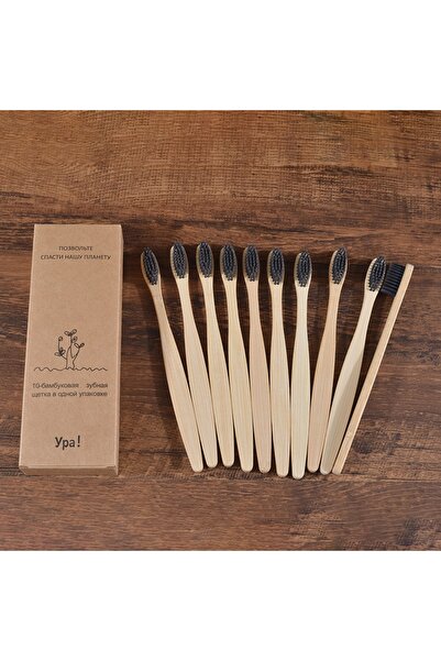 Choice3 10PC Bamboo charcoal 10Pcs Colorful Toothbrush Natural Bamboo Tooth B...