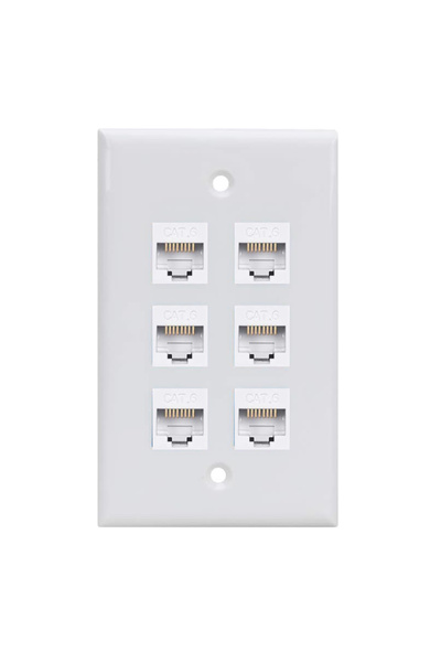 Choice 6-Port ZOERAX RJ45 Cat6 Ethernet Wall Plate with Female-Female Coupler...