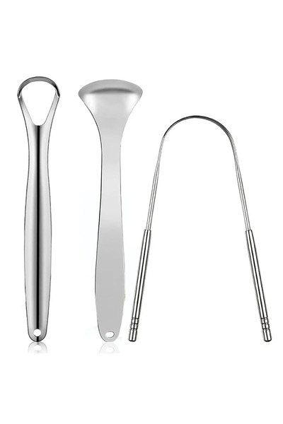 Choice1 3 قطع مكشطة لسان معدنية ممتازة قطعة واحدة/3 قطع منظفة للكبار والصغار،...