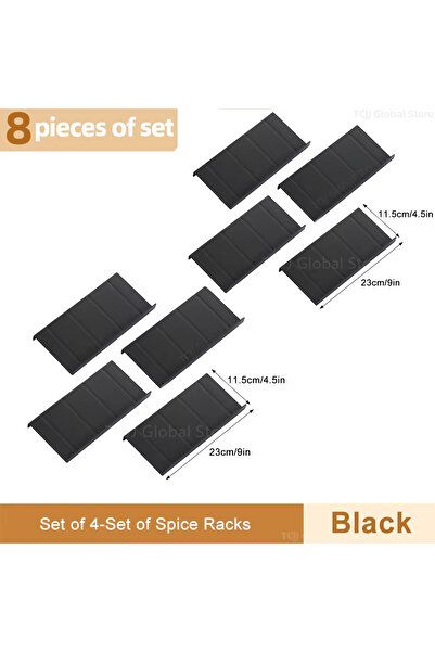 Choice5 Black-8pcs 2/4/8 Layers Kitchen Cabinet Seasoning Storage Rack Adjust...