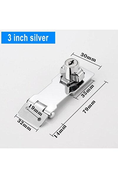 Choice4 قفل خزانة فضي بمفتاح، 3 بوصات، قفل خزانة بمفاتيح، قفل بمقبض دوار، قفل...