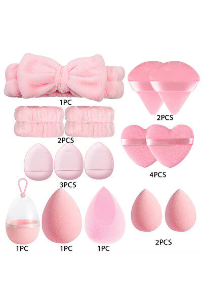 Choice3 Pink 17Pcs Makeup Sponge Blender Set Beauty Egg Foundation Cosmetic S...