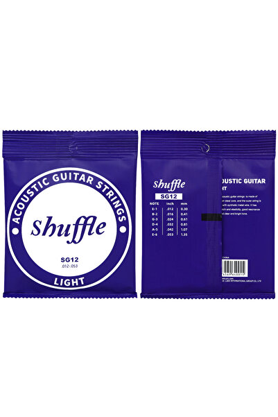 choice2 أوتار جيتار صوتي SG12 Shuffle، أوتار سداسية من سبيكة معدنية، مناسبة ل...